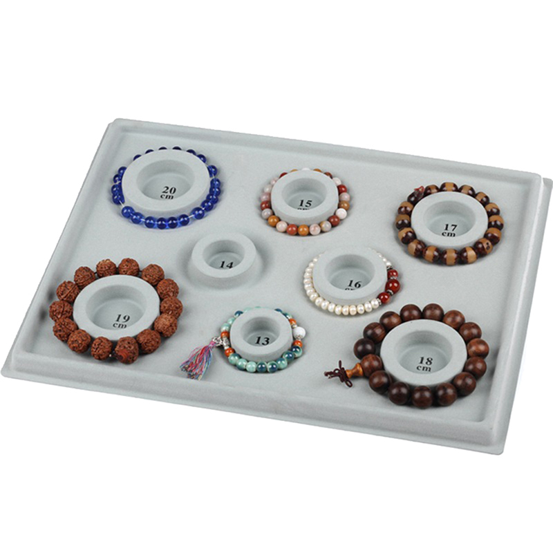 Jewelry Making Education - Szara flokowana tabliczka z koralikami bransoletka